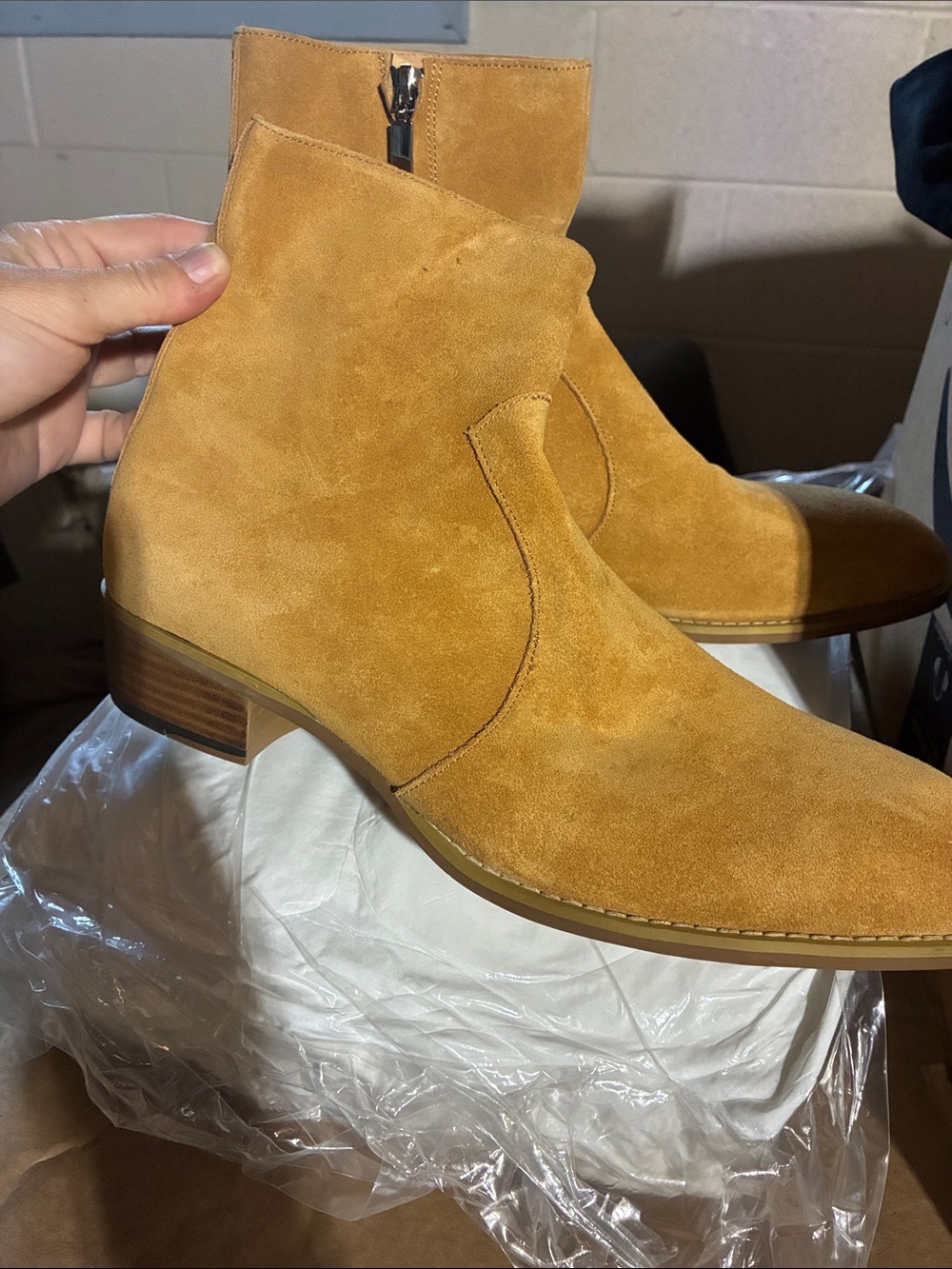 Men's Suede Ankle Boots in Tan
